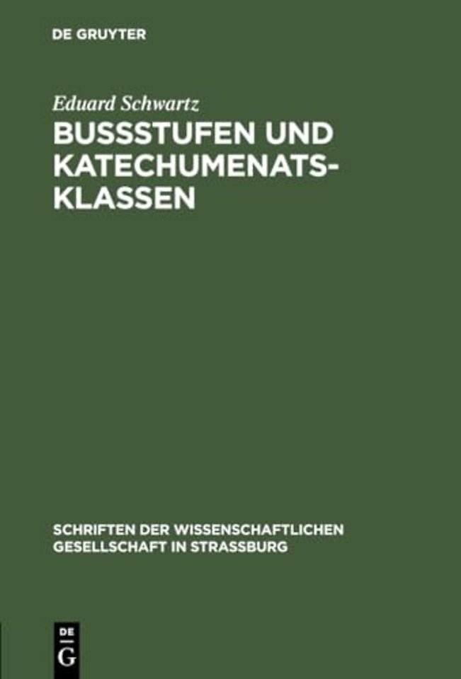 Bußstufen Und Katechumenatsklassen