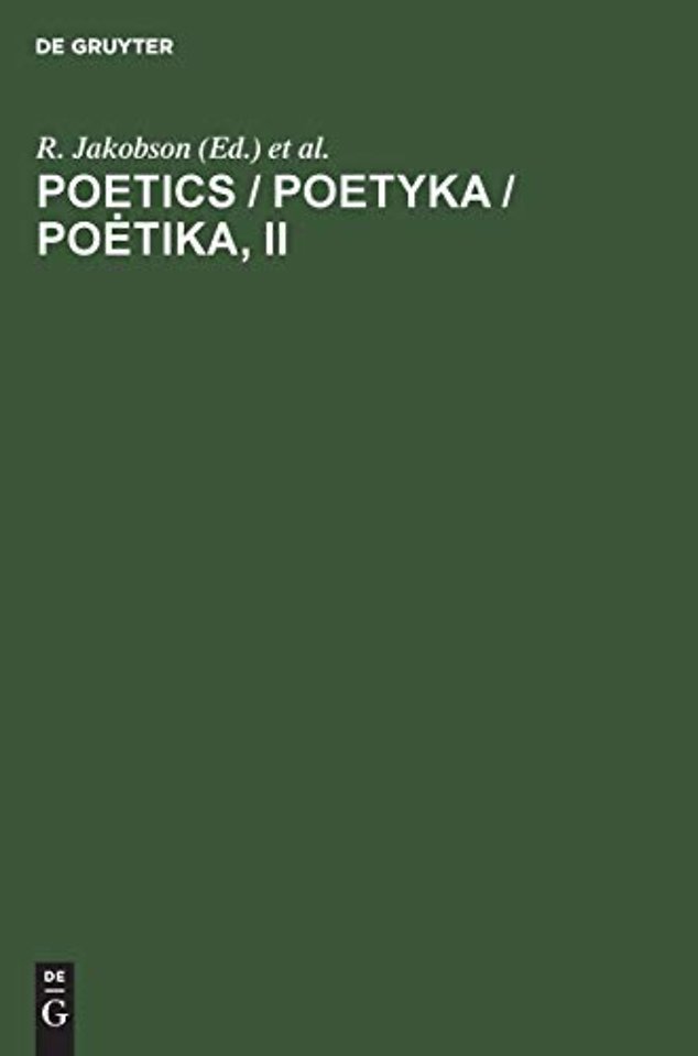 Poetics / Poetyka / Poetika, II
