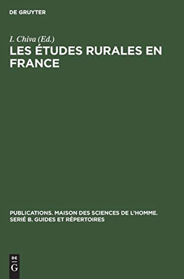 Les études rurales en France – Tendances et organisation de la recherche