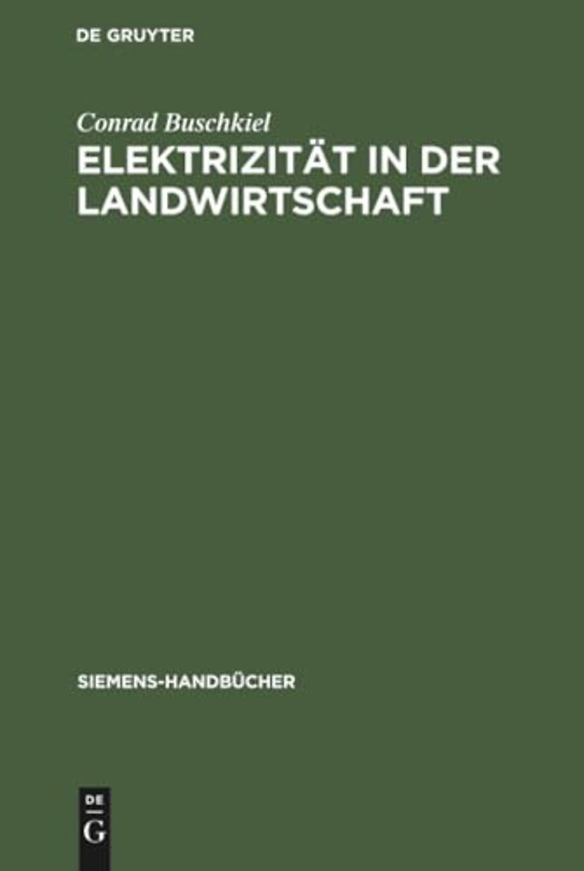 Elektrizitat in Der Landwirtschaft