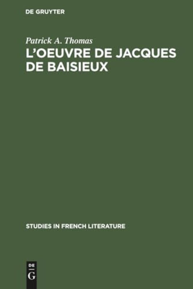 L'Oeuvre de Jacques de Baisieux
