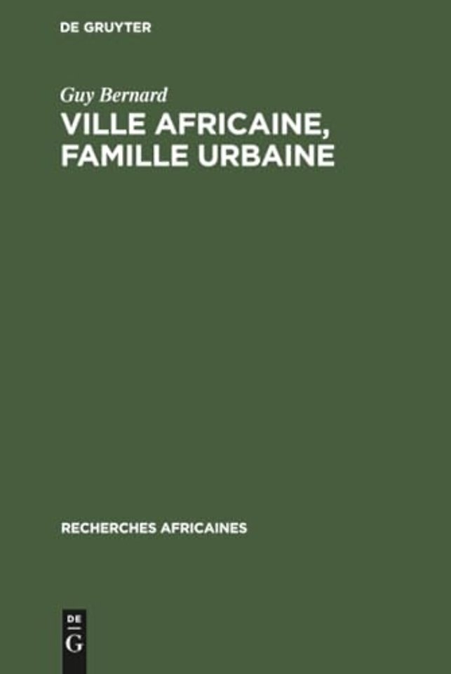 Ville africaine, famille urbaine