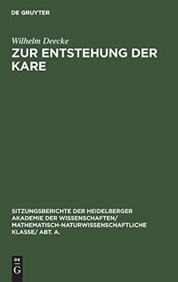 Zur Entstehung Der Kare