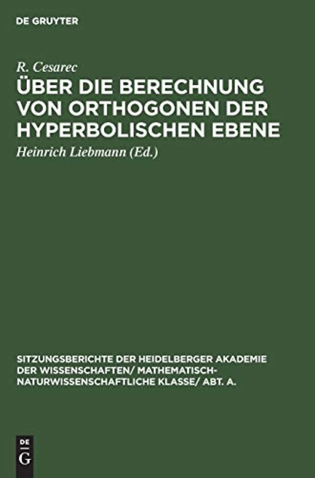 Über die Berechnung von Orthogonen der hyperbolischen Ebene