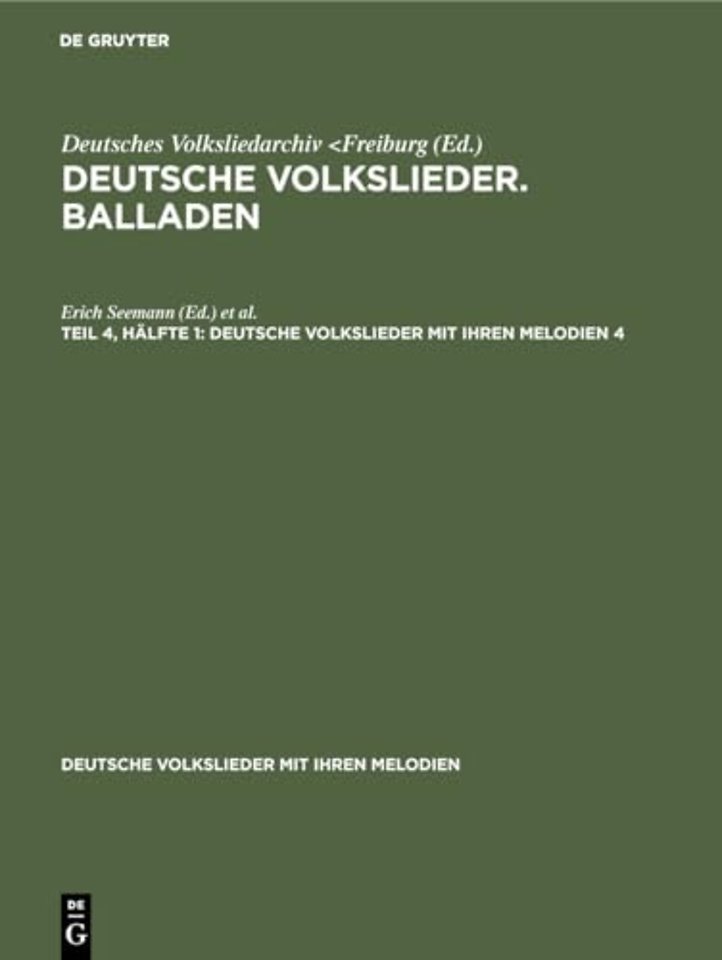 Deutsche Volkslieder. Balladen. Band 4, Hälfte 1
