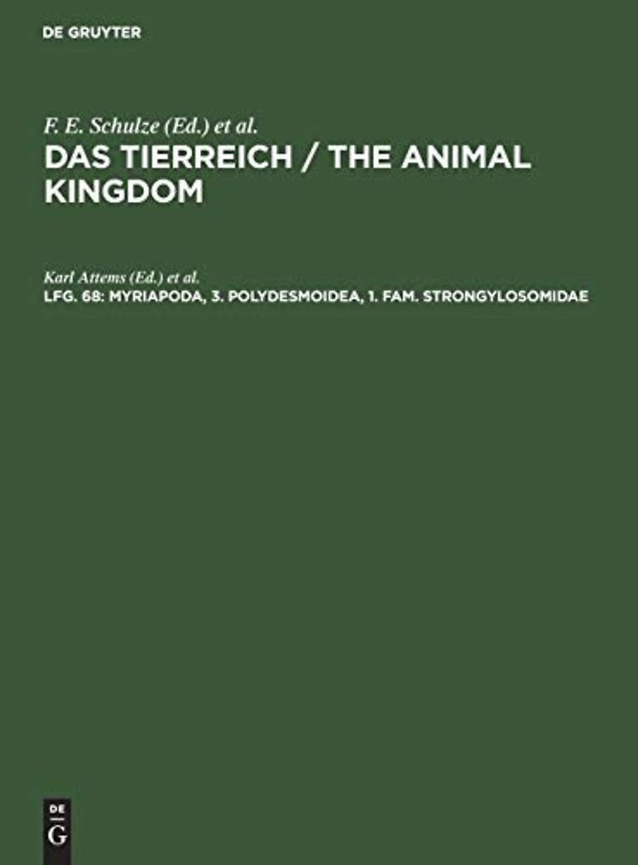 Myriapoda, 3. Polydesmoidea, 1. Fam. Strongylosomidae