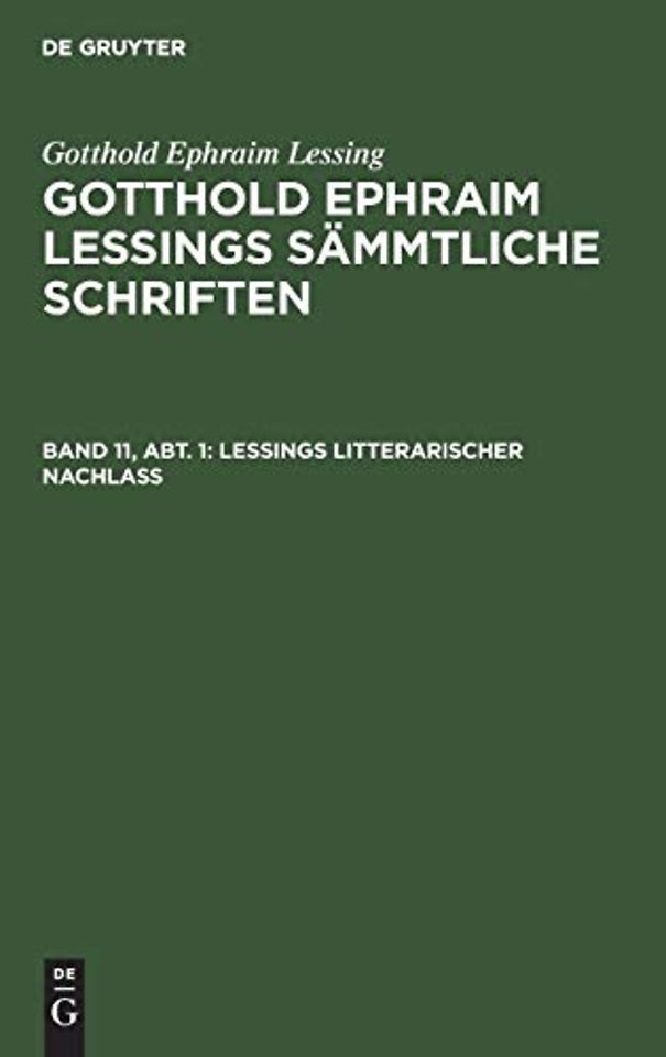 Lessings Litterarischer Nachlaβ