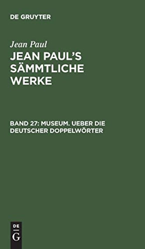 Museum. Ueber die deutscher Doppelwörter