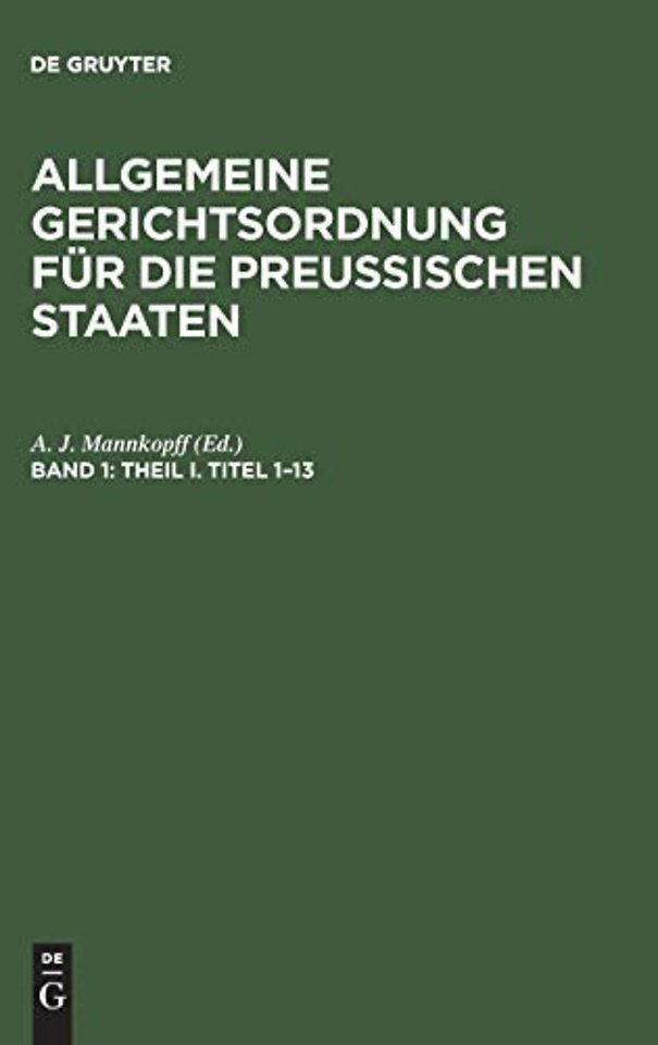 Theil I. Titel 1-13