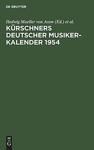 Kürschners Deutscher Musiker–Kalender 1954