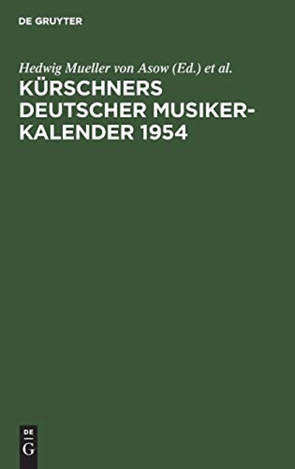 Kürschners Deutscher Musiker–Kalender 1954