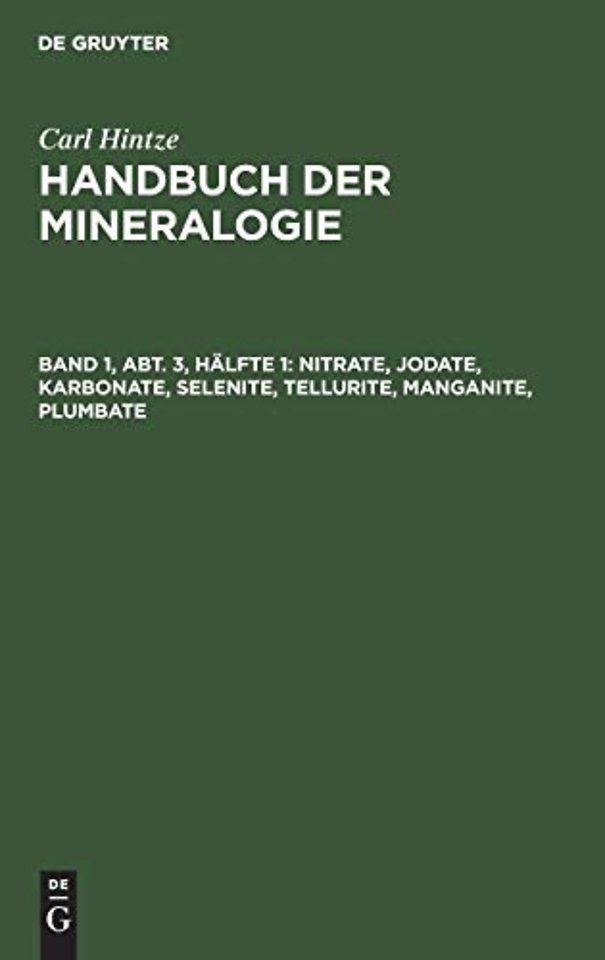 Nitrate, Jodate, Karbonate, Selenite, Tellurite, Manganite, Plumbate