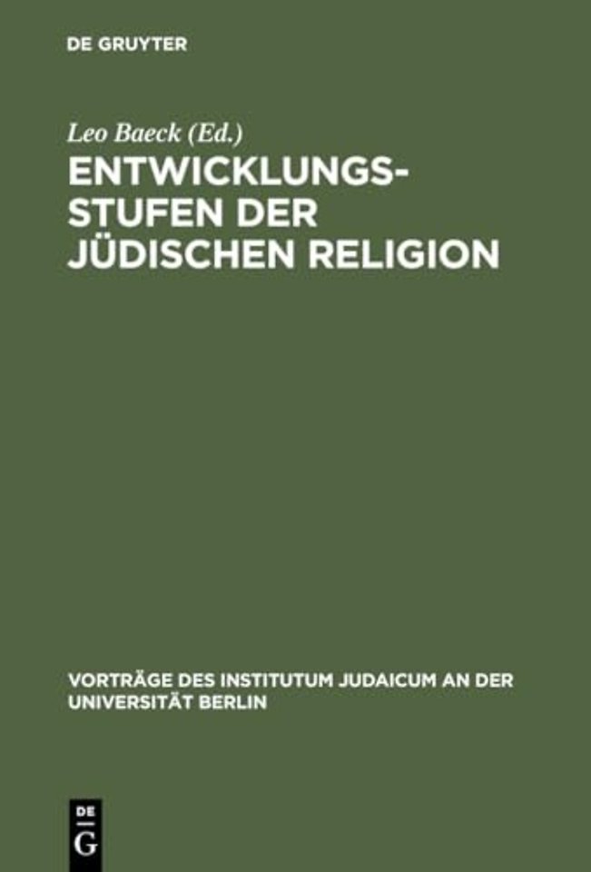 Entwicklungsstufen Der Judischen Religion