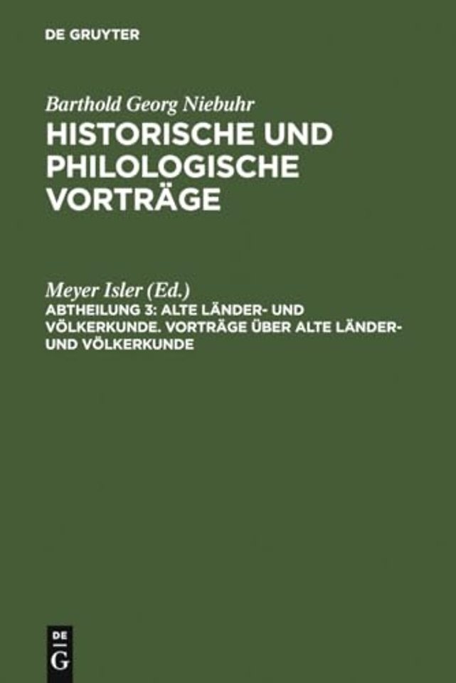 Vorträge über alte Länder– und Völkerkunde