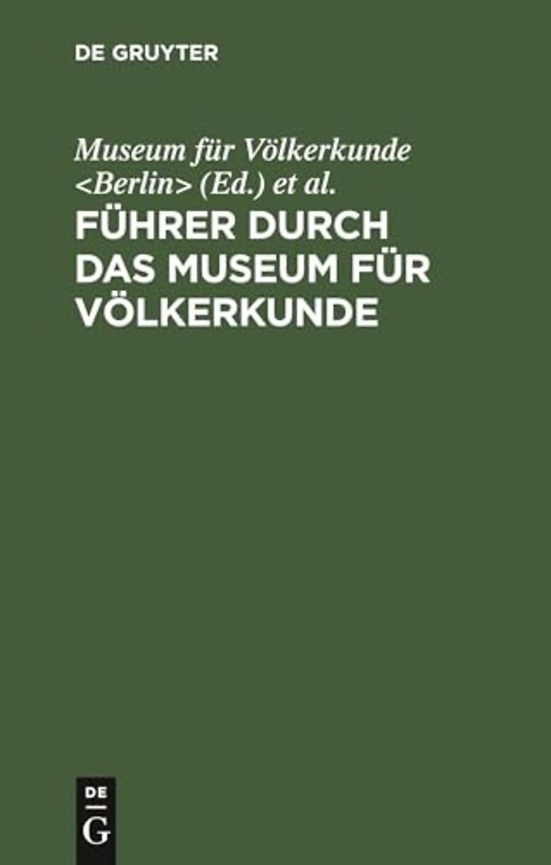Fuhrer Durch Das Museum Fur Volkerkunde