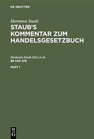 §§ 343–375 – (Zitiermethode: Staub–Koenige)