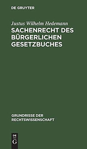 Sachenrecht Des Burgerlichen Gesetzbuches