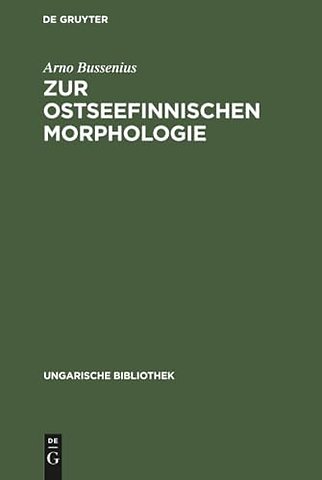 Zur Ostseefinnischen Morphologie