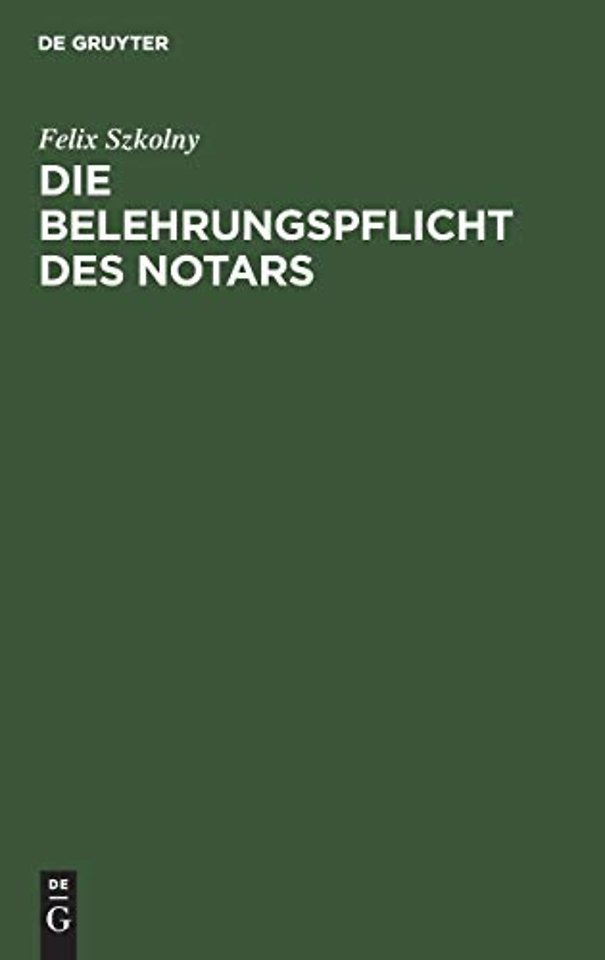 Die Belehrungspflicht Des Notars