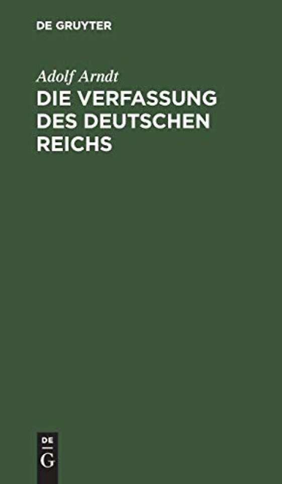 Die Verfassung des Deutschen Reichs – Mit Einleitung und Kommentar