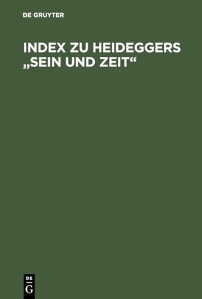 Index zu Heideggers "Sein und Zeit"