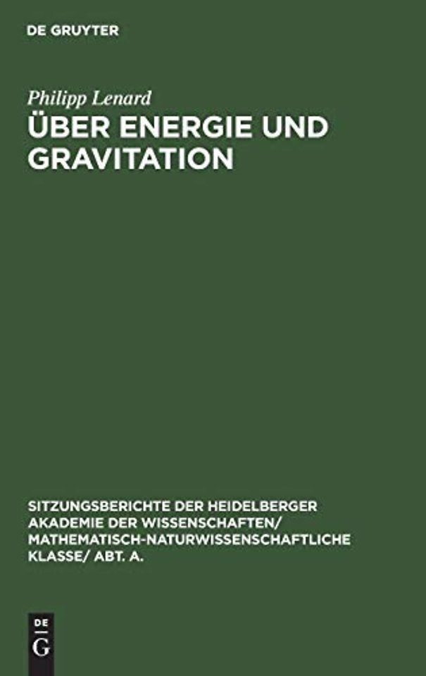 Uber Energie Und Gravitation