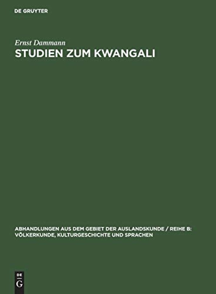 Studien zum Kwangali – Grammatik, Texte, Glossar