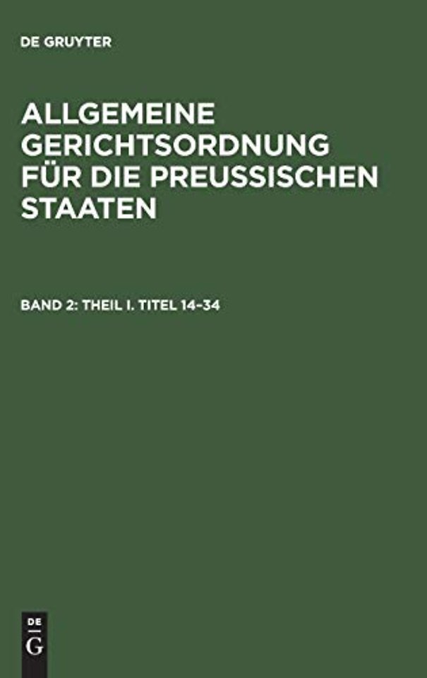 Theil I. Titel 14-34