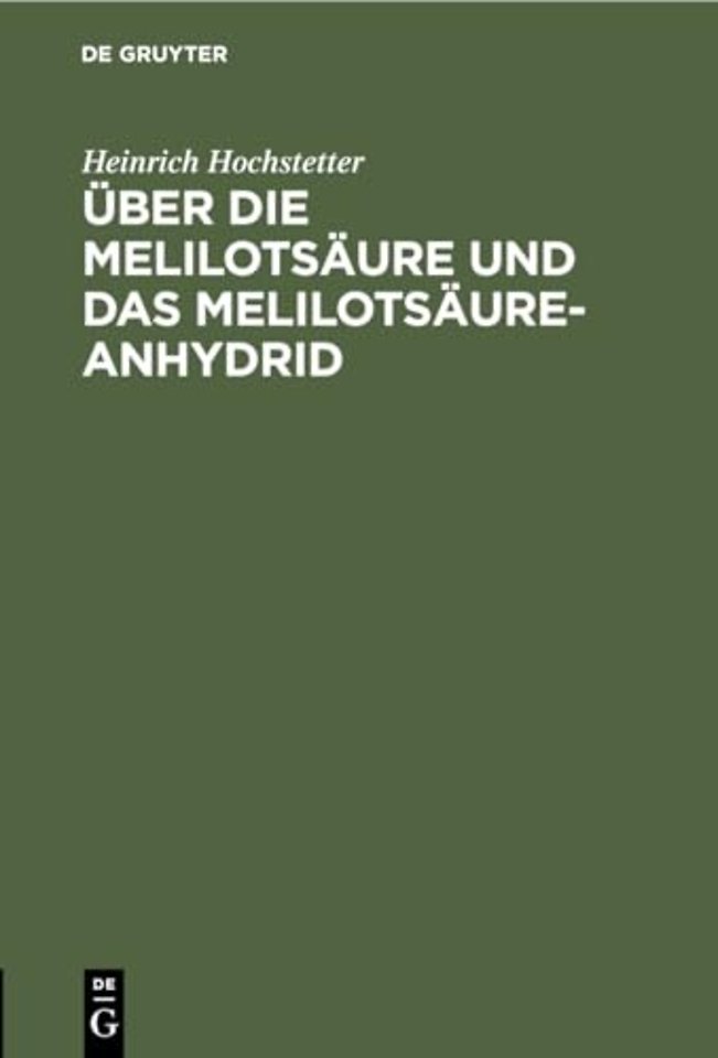 Uber Die Melilotsaure Und Das Melilotsaure-Anhydrid