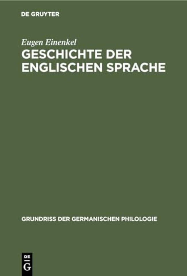 Geschichte der Englischen Sprache – II. Historische Syntax