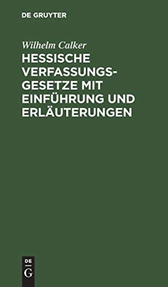 Hessische Verfassungsgesetze mit Einführung und – [Erg.H.]