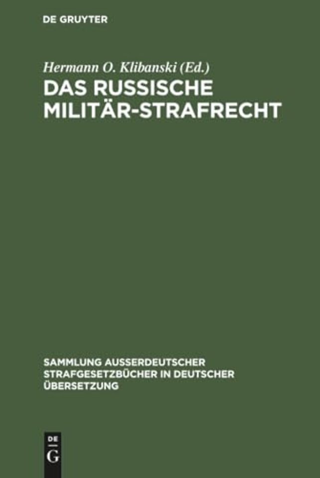 Das Russische Militär–Strafrecht
