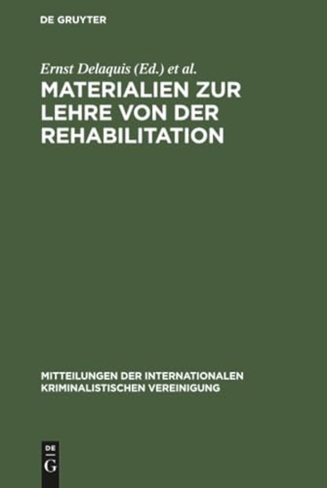 Materialien zur Lehre von der Rehabilitation