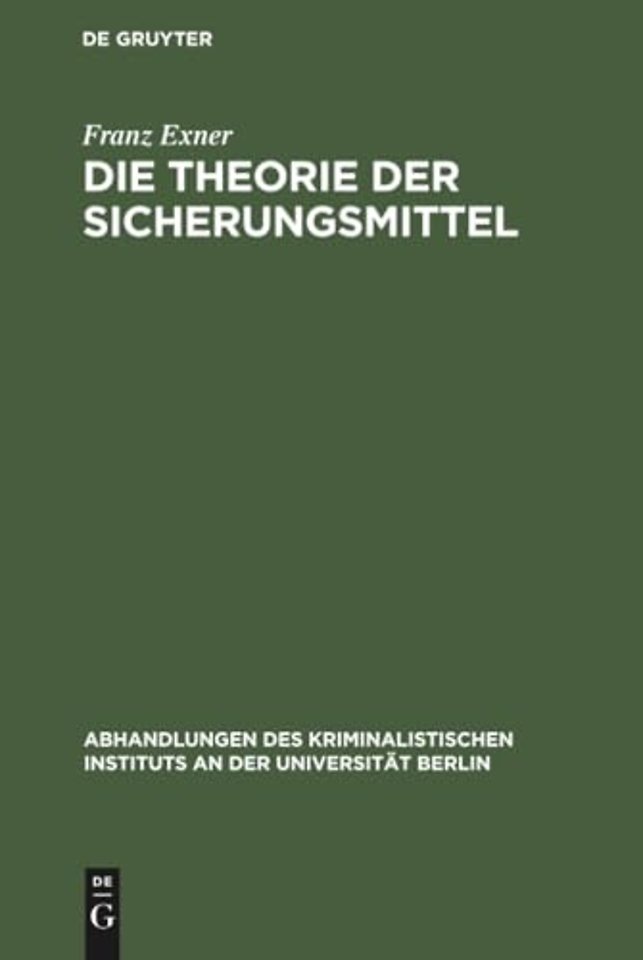 Die Theorie der Sicherungsmittel
