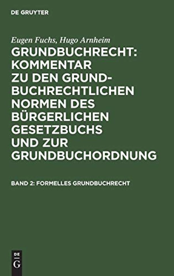Formelles Grundbuchrecht