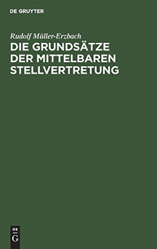 Die Grundsatze der mittelbaren Stellvertretung