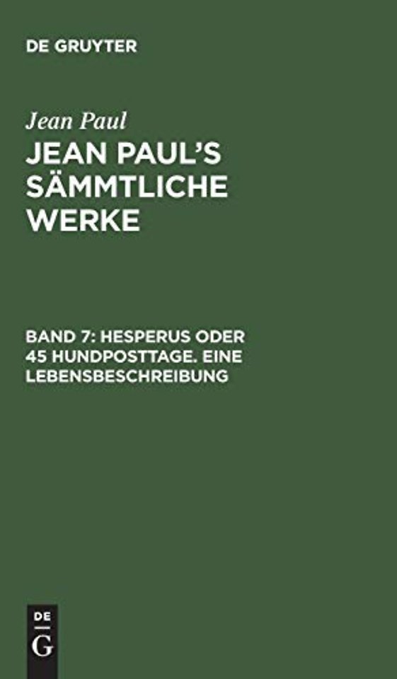 Hesperus oder 45 Hundposttage. Eine Lebensbeschr – Drittes Heftlein