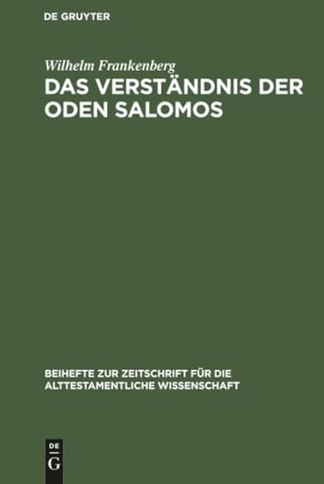 Das Verständnis der Oden Salomos