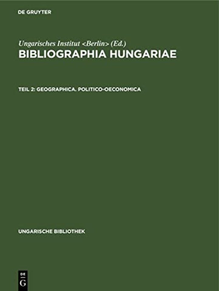 Geographica. Politico–oeconomica