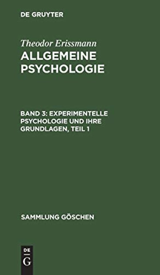 Experimentelle Psychologie und ihre Grundlagen, Teil 1