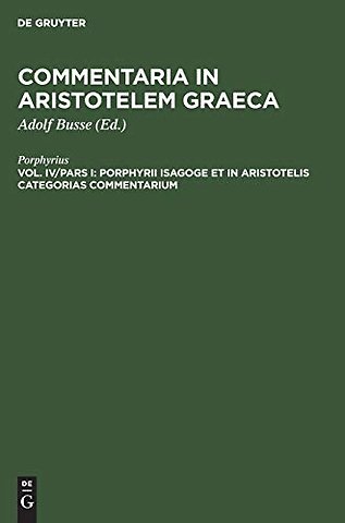 Porphyrii Isagoge et in Aristotelis Categorias commentarium