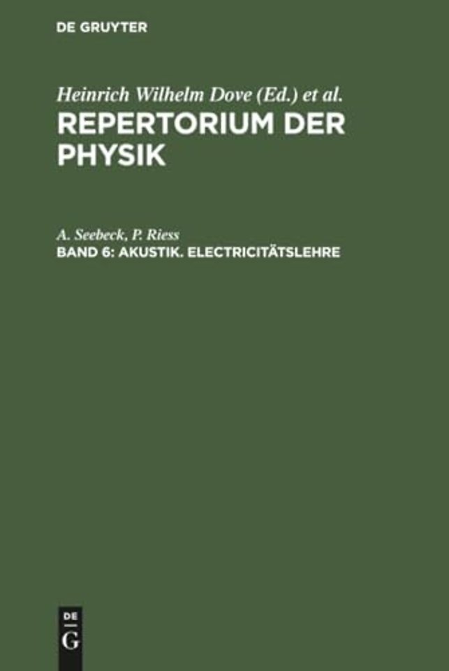 Akustik. Electricitatslehre