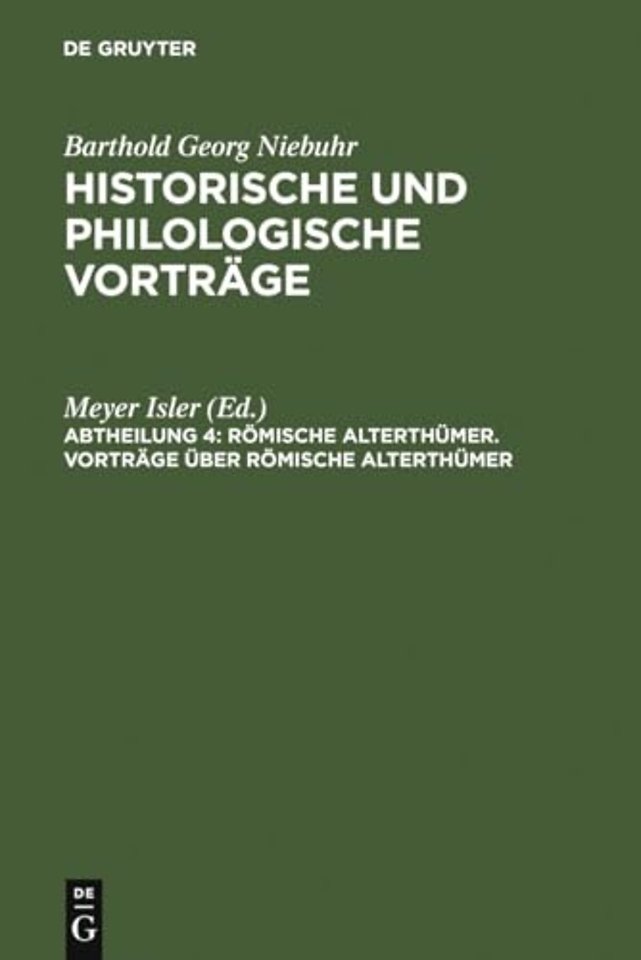 Vorträge über römische Alterthümer