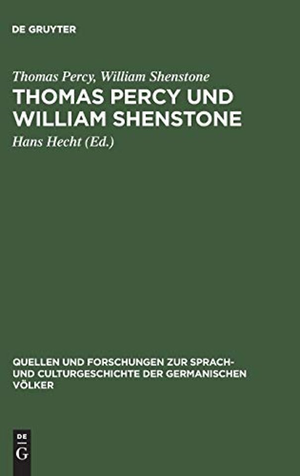 Thomas Percy und William Shenstone – Ein Briefwechsel aus der Entstehungszeit der Reliques of ancient English poetry