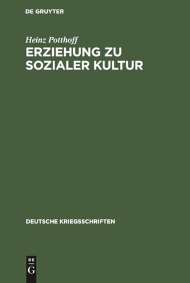 Erziehung zu sozialer Kultur – 24 Aufsätze