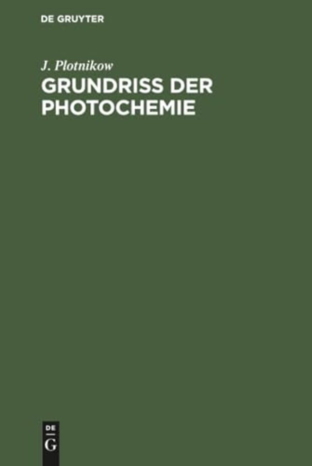 Grundriss Der Photochemie