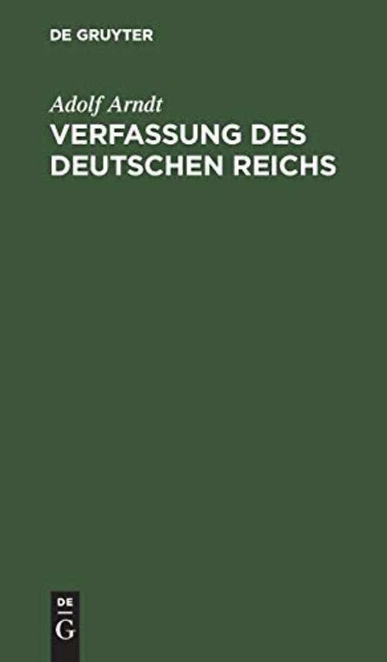 Verfassung des Deutschen Reichs – Mit Einleitung und Kommentar