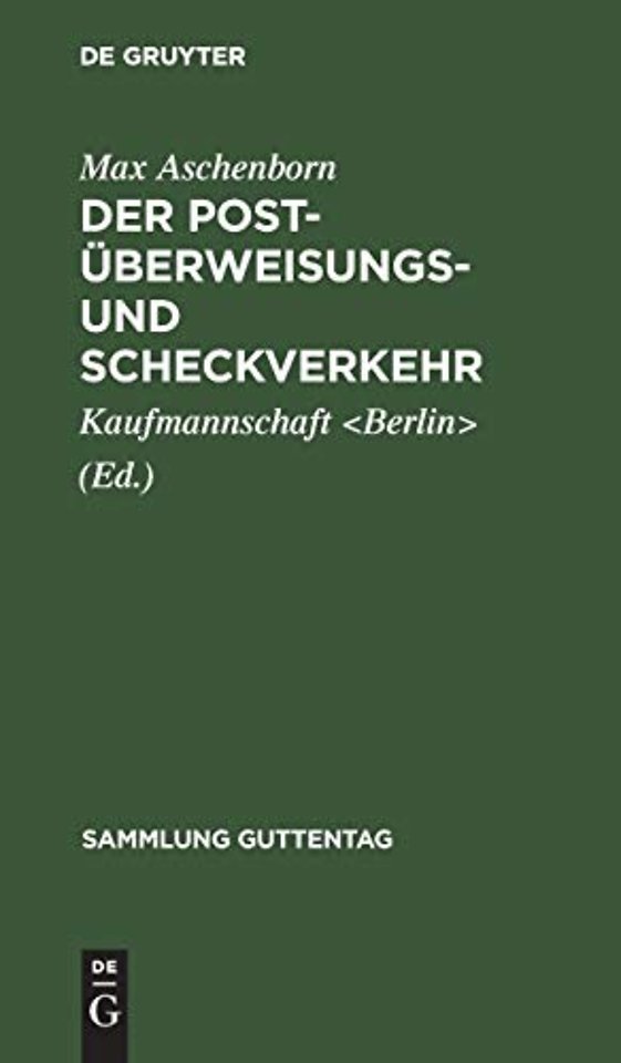 Der Post-Uberweisungs- und Scheckverkehr