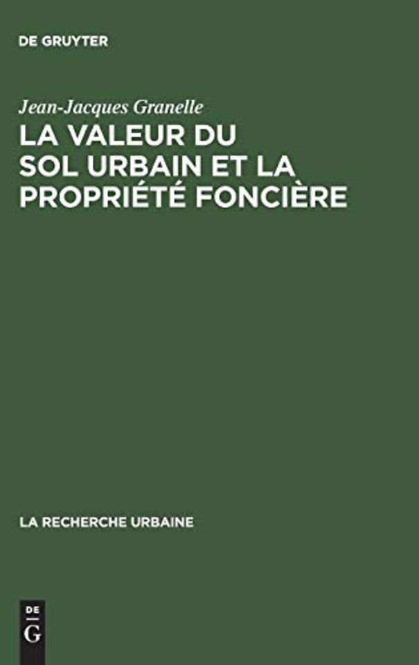 La valeur du sol urbain et la propriété foncière – Le marché des terrains à Paris