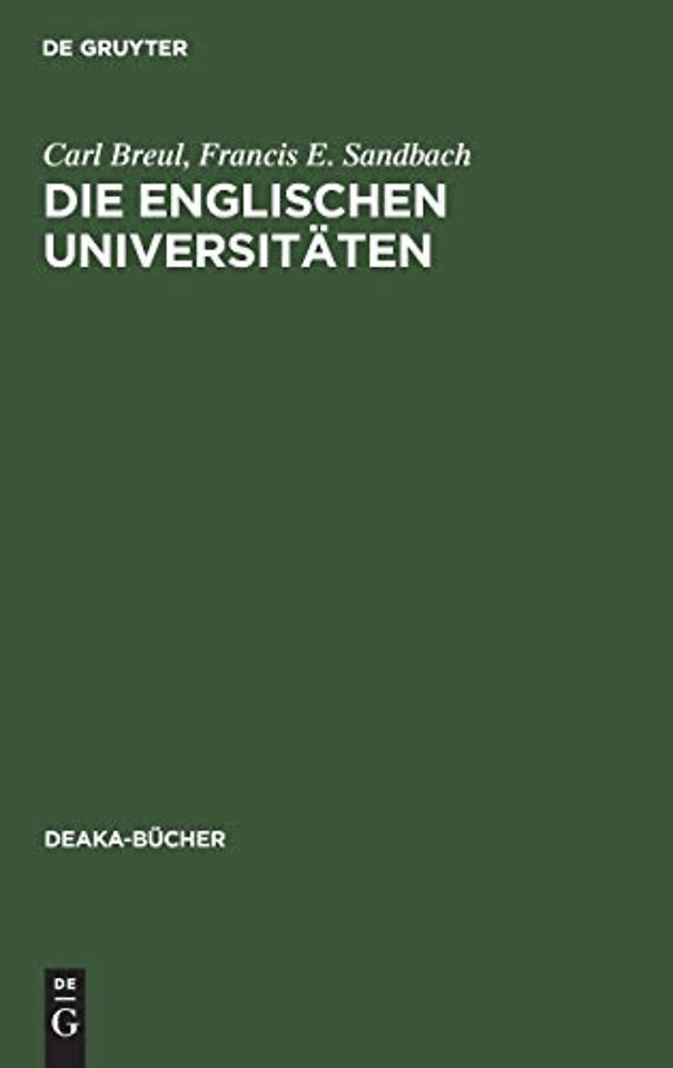Die Englischen Universitaten